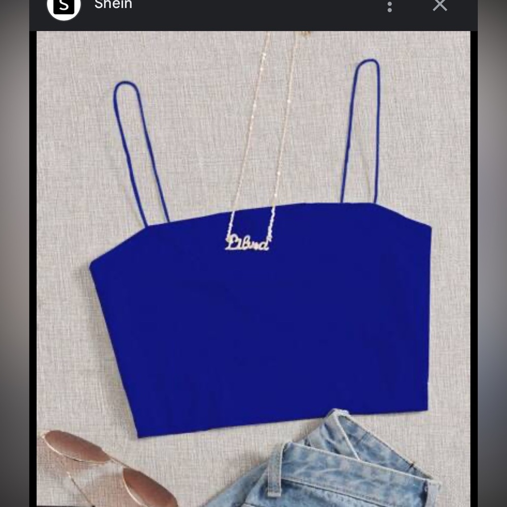 🤍SHEIN Royal Blue Cropped Tank Top
